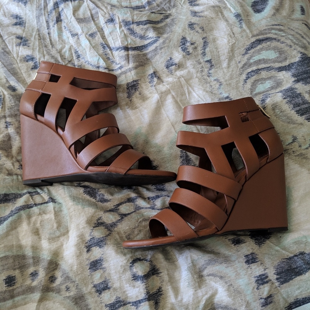 BCBGeneration Khaki Vegan Leather Heels